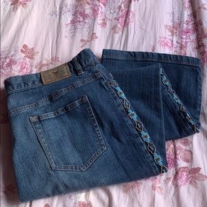 - Ralph Lauren Turquoise Beaded Jeans Short sz14